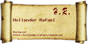 Hollender Rafael névjegykártya